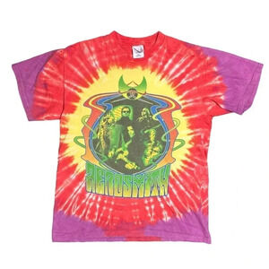 Vintage  Y2K Aerosmith Girls of Summer Tour 2002 Tie Dye T Shirt Mens Medium